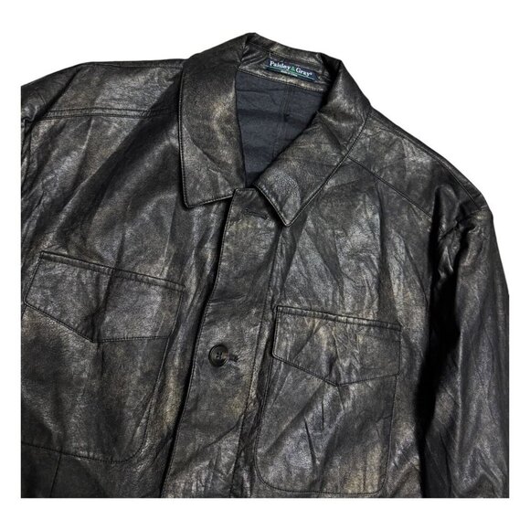 PAISLEY & GRAY FAUX LEATHER Slim Fit Designer Business Casual Jacket Mens XL - Picture 6 of 6